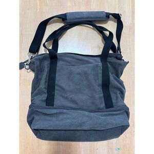 Lo & Sons Catalina Deluxe Tote Grey Canvas Travel Weekender Bag Shoe Compartment